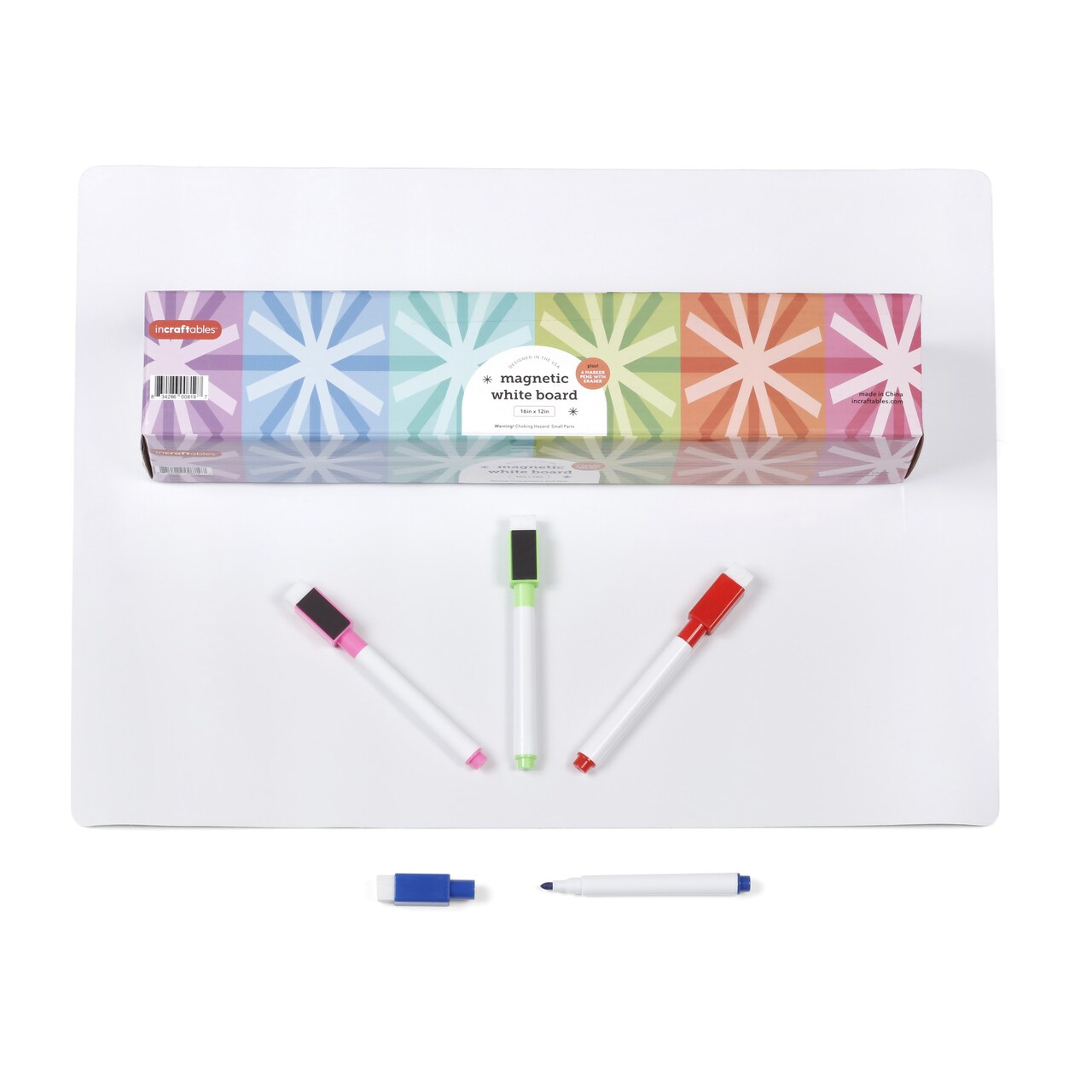 Incraftables Magnetic Whiteboard 16”x12” with 4pcs Markers with Eraser. Small Magnetic Dry Erase Board. Flexible White Board Magnetic Planner for Refrigerator. Magnet Fridge Board for Home & Kitchen